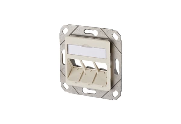 BTR E-DAT modul 3x8(8) UPk ilman moduuleja - Planforsænket stikdåse - CAT 6 - ren hvid, RAL 9010 - 3 porte