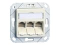 Pikkukuva 1 / 5: BTR E-DAT modul 3x8(8) UPk ilman moduuleja - Planforsænket stikdåse - CAT 6 - ren hvid, RAL 9010 - 3 porte
