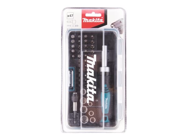Makita - Ratcheting screwdriver with bit and socket set - 47 delar - i fodral