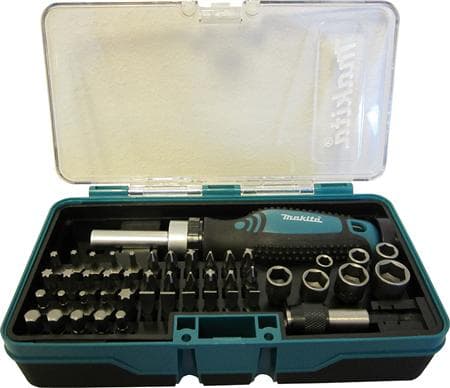 Makita - Ratcheting screwdriver with bit and socket set - 47 delar - i fodral