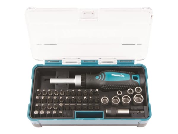 Makita - Ratcheting screwdriver with bit and socket set - 47 delar - i fodral