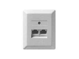 ZE KOMMUNIKATIONSTECHNIK UAE 2x8 - Ytmonterat uttag - RJ-45 X 2 - pärlvit, RAL 1013 - 1-gang