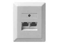 ZE KOMMUNIKATIONSTECHNIK UAE 2x8 - Ytmonterat uttag - RJ-45 X 2 - pärlvit, RAL 1013 - 1-gang