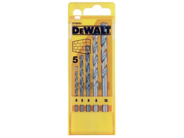 DeWALT DT6952 - Borrsats - för murverk - 5 delar - 5 mm, 6 mm, 8 mm, 10 mm, 4 mm