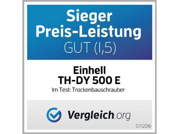 Einhell TH-DY 500 E, 2200 RPM, AC, 500 W, 4 m, 1,65 kg, 75 x 315 x 230 mm