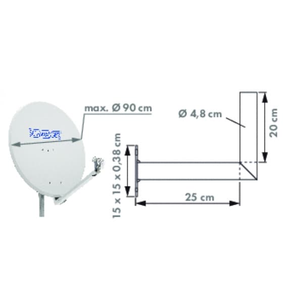Schwaiger WAH 25 A - Monteringssats (väggfäste) - för antenn - aluminium - väggmonterbar