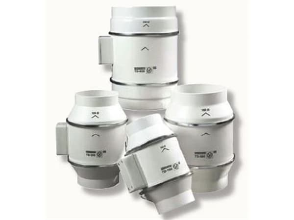 THERMEX kanavapuhallin TD 500/160 Scandic, ø160 mm. Ilmavirta 580/430 m³/h 0 Pa:ssa, energiankulutus 44-50 W. Asennetaan vaaka- tai pystysuoraan.