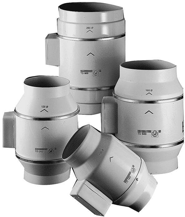 THERMEX kanavapuhallin TD 500/160 Scandic, ø160 mm. Ilmavirta 580/430 m³/h 0 Pa:ssa, energiankulutus 44-50 W. Asennetaan vaaka- tai pystysuoraan.