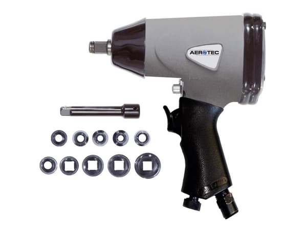 Aerotec 1/2 ST 2009537 Slagskruer med trykluft Værktøjsholder: 1/2 (12,5 mm) udvendig firkant Drejningsmoment (max.): 345 Nm inkl. tilbehør
