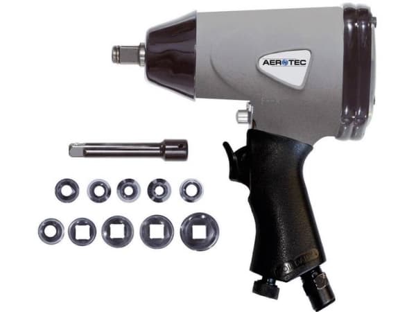 Aerotec 1/2 ST 2009537 Slagskruer med trykluft Værktøjsholder: 1/2 (12,5 mm) udvendig firkant Drejningsmoment (max.): 345 Nm inkl. tilbehør