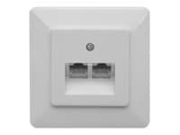 ZE KOMMUNIKATIONSTECHNIK UAE 2x8 - Uttag för nedsänkt montering - RJ-45 X 2 - pärlvit, RAL 1013 - 1-gang