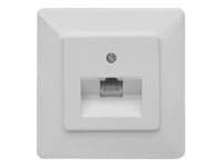 ZE KOMMUNIKATIONSTECHNIK UAE 8 - Planforsænket stikdåse - RJ-45 (4 pin) - perlehvid, RAL 1013 - 1-gang