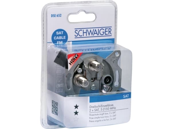 Schwaiger DSE652 531, SAT + TV + radio, 70 mm, 22 mm, 66 mm, 1 styck, Skärm