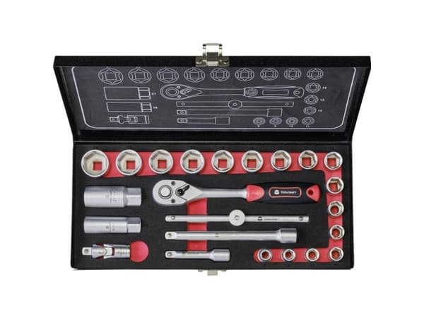 TOOLCRAFT 826373 Topnøglesæt Metrisk 3/8 (10 mm) 23 dele