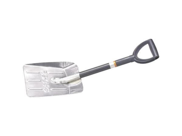 Fiskars 1000740, Snøskuffe, Aluminium, Plastikk, Svart, Grå, Oransje, firkant, D-formet, 750 g