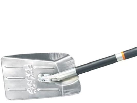 Fiskars 1000740, Snøskuffe, Aluminium, Plastikk, Svart, Grå, Oransje, firkant, D-formet, 750 g
