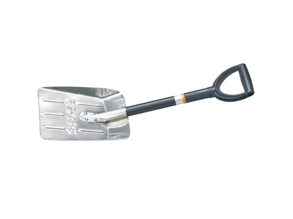 Fiskars 1000740, Snøskuffe, Aluminium, Plastikk, Svart, Grå, Oransje, firkant, D-formet, 750 g