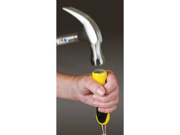 Stanley 0-16-880, Bred meisel, Meisel skjær, Stål, Sort, Gult, Ergonomisk, 25 mm