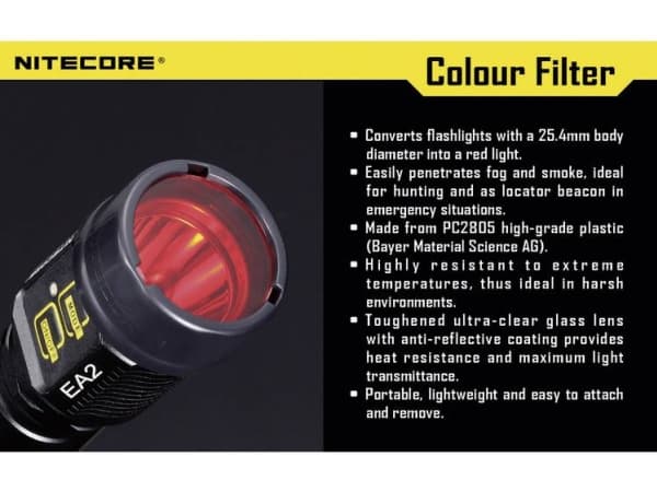 Nitecore NFR25, Röd, 2,54 cm