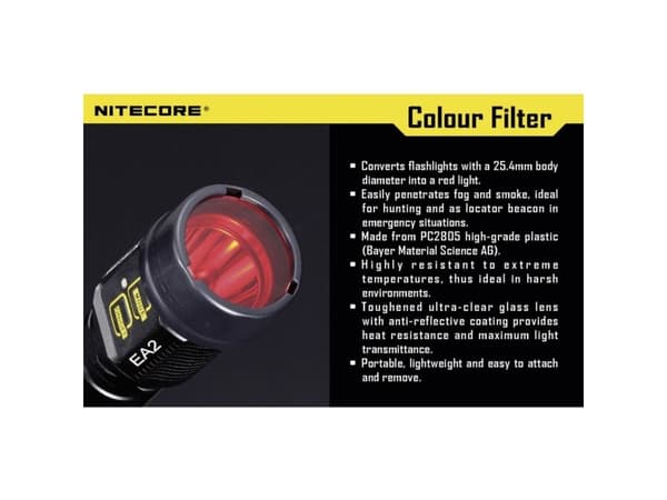 Nitecore NFR25, Röd, 2,54 cm