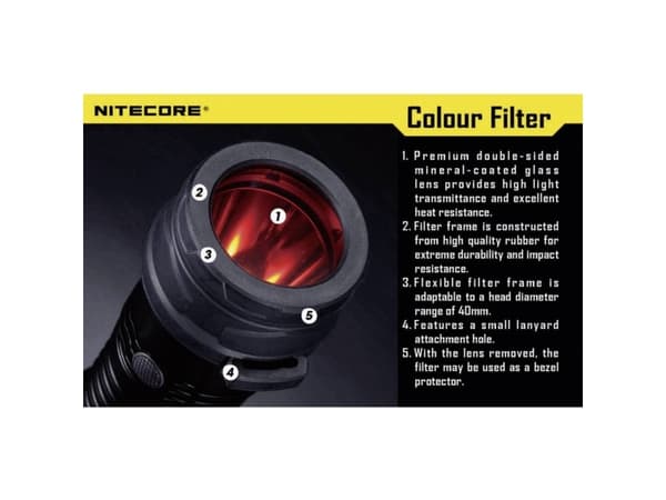 Nitecore NFR40, Röd, 4 cm