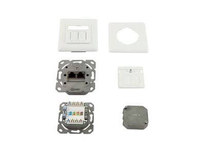 Uttag TPUP 2gang CAT6 250Mhz Ren vit Synergy 21