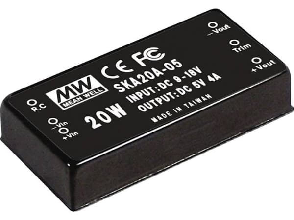 MEAN WELL SKA20C-15, 50,8 mm, 25,4 mm, 11,2 mm, 20 W, 36 - 75 V, 1333 mA