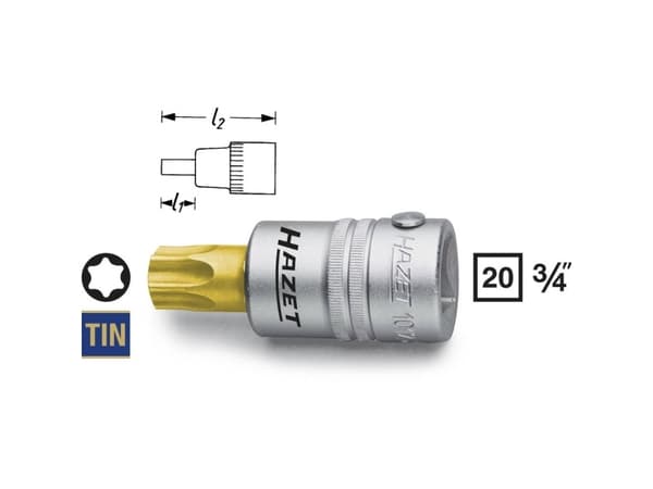 HAZET 1012-T80, Pistorasia, 3/4", Metrinen, 1 pää(t), T80, 8 cm
