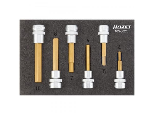 HAZET 163-302/6, Pistorasiasarja, 3/8", Metrinen, 6 pää(t), 4,10 mm, 17,2 cm