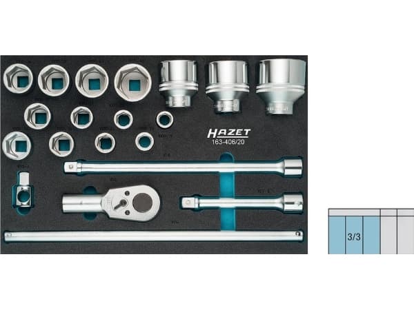 Hazet Top-nyckelsats Metrisk 3/4 (20 mm) 20 stycken 163-406/20