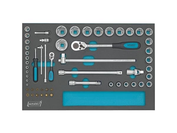 Hazet Set med hylsnycklar metriska 1/4 (6,3 mm), 1/2 (12,5 mm) 56 stycken 163-57/56