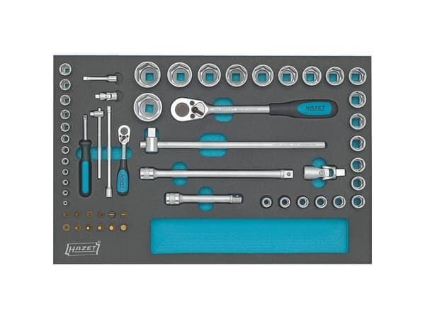 Hazet Set med hylsnycklar metriska 1/4 (6,3 mm), 1/2 (12,5 mm) 56 stycken 163-57/56