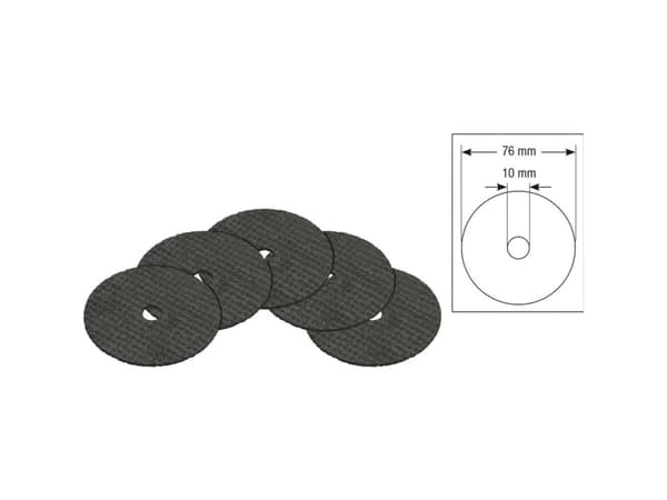 HAZET 9033-010/5, Kutteskive, Flatt senter, Rustfritt stål, Stål, Alle merker, 7,6 cm, Sort