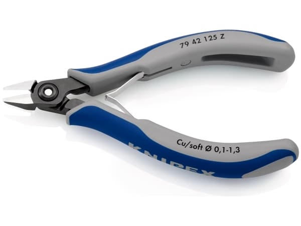 Knipex 79 42 125 Z, sidoskärande tång, 1,1 cm, 1,1 cm, 6,5 mm, Kromvanadiumstål, Blå/grå