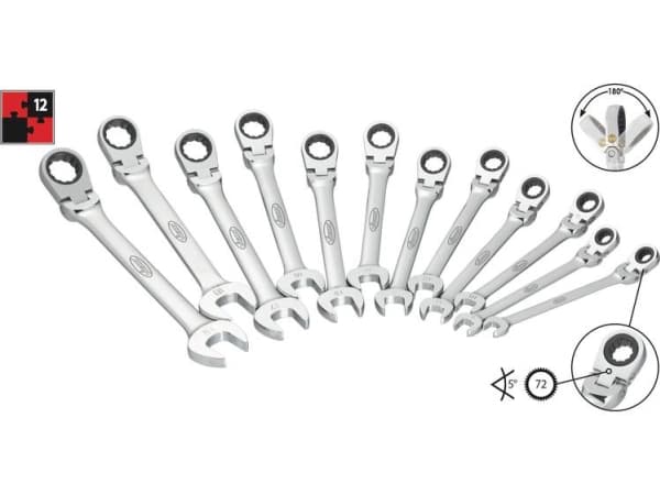 Vigor V2818, 8,9,10,11,12,13,14,15,16,17,18,19 mm, Krom, Krom
