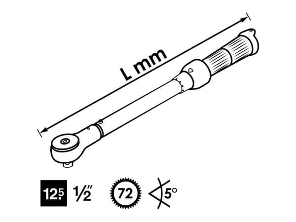 Vigor V3899, Nm, Mekanisk, 1/2", 12.5 mm, 60 - 320 Nm, 4%