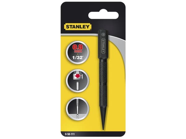 Stanley 0-58-112, Spikförsänkare, Stål, Härdat stål, Svart, Grå, Svart, 102 mm