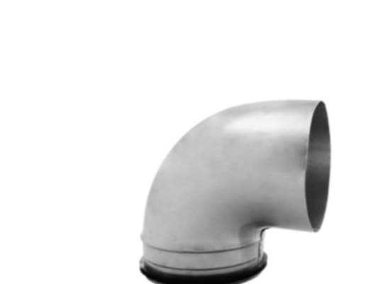 kort böj Ø100 90° MF/NP - kort galvaniserad hylsa/nippel