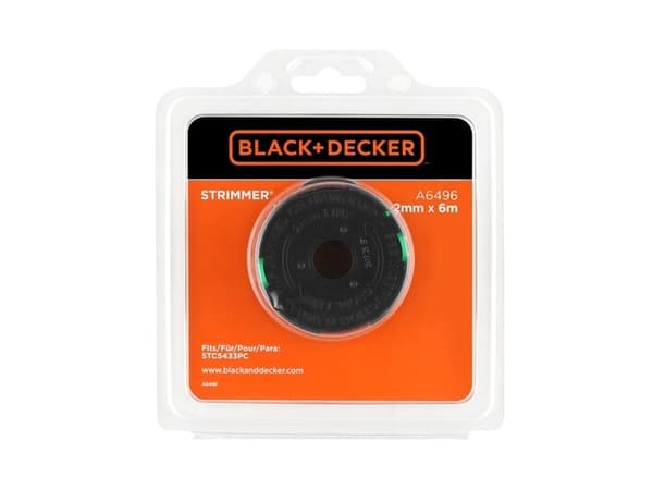 Black & Decker A6496-XJ, Trådkuttersnelle, Sort, Grønn, 6 m, STC5433PC, 2 stykker