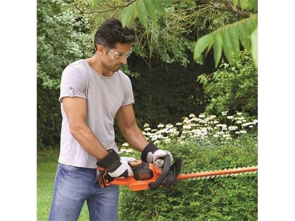 Black & Decker GTC18452PCB, Hekketrimmer, 45 cm, Blad og nylontråd, D-sløyfet håndgrep, 1300 RPM, Sort, Oransje - SOLO