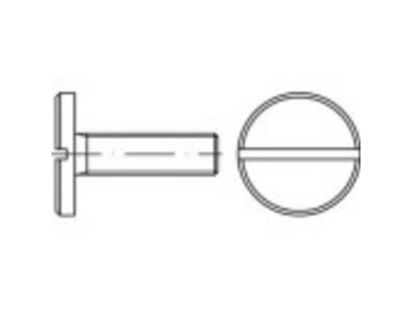 TOOLCRAFT 1063085 Skruer med fladt hoved M3 10 mm Kærv DIN 921 Rustfrit stål 100 stk
