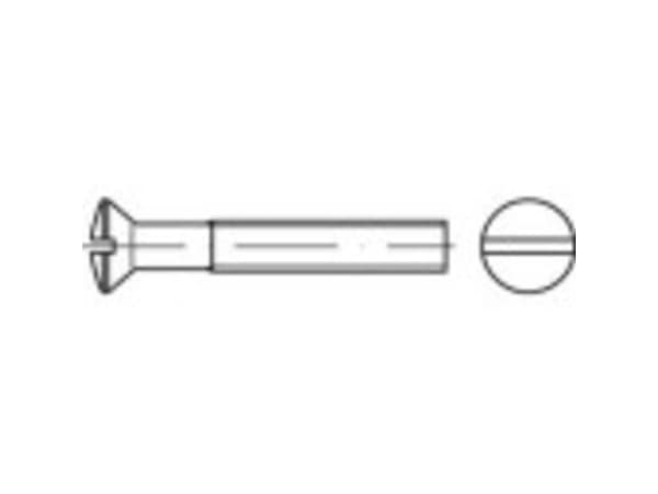 TOOLCRAFT 1065758 Senkkaruuvit M6 40 mm Nelikulmaiset DIN 964 Ruostumaton teräs A2 100 kpl