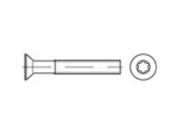 TOOLCRAFT 1066132 Sänksänkta skruvar M8 40 mm T-profil DIN 965 Rostfritt stål A2 100 st