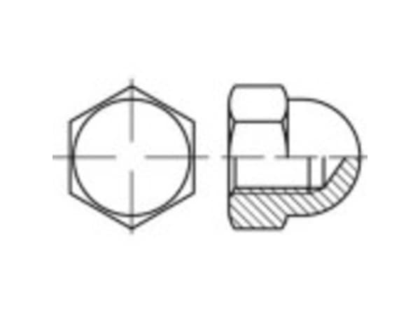 TOOLCRAFT 1066924 Sekskant-møtrikker M27 DIN 1587 Rustfrit stål A4 1 stk