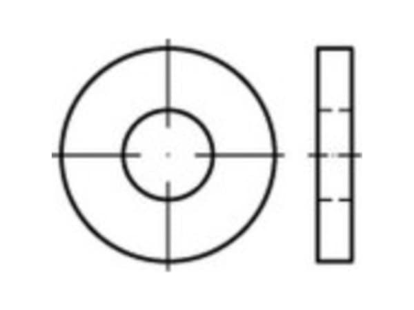Aluslevy Sisähalkaisija: 13 mm DIN 7349 Ruostumaton teräs A4 50 kpl TOOLCRAFT 1067792