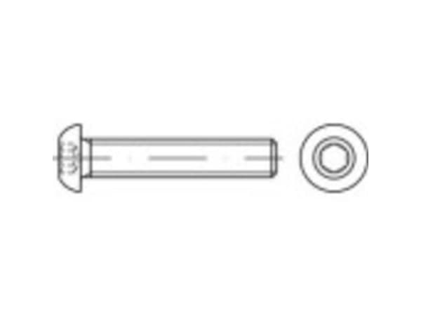 TOOLCRAFT 1067840 Linseskruer M5 25 mm Indvendig sekskant ISO 7380 Rustfrit stål A2 500 stk Rustfrit stål A2 500 stk