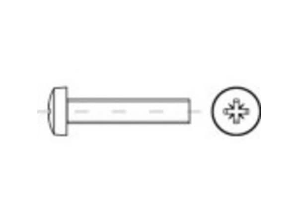 TOOLCRAFT 1068651 Ovala skruvar M5 25 mm Kryssfördjupning Pozidriv DIN 7985 Rostfritt stål A2 500 st