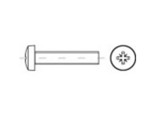TOOLCRAFT 1068651 Ovala skruvar M5 25 mm Kryssfördjupning Pozidriv DIN 7985 Rostfritt stål A2 500 st