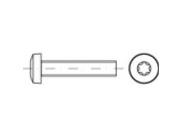 TOOLCRAFT 1068705 Linseskruer M2.5 25 mm T-profil DIN 7985 Rustfrit stål A2 1000 stk