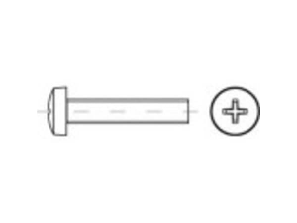 TOOLCRAFT 1068839 Skruv med slitsad huvudskruv M5 40 mm Philips DIN 7985 Rostfritt stål A4 500 st
